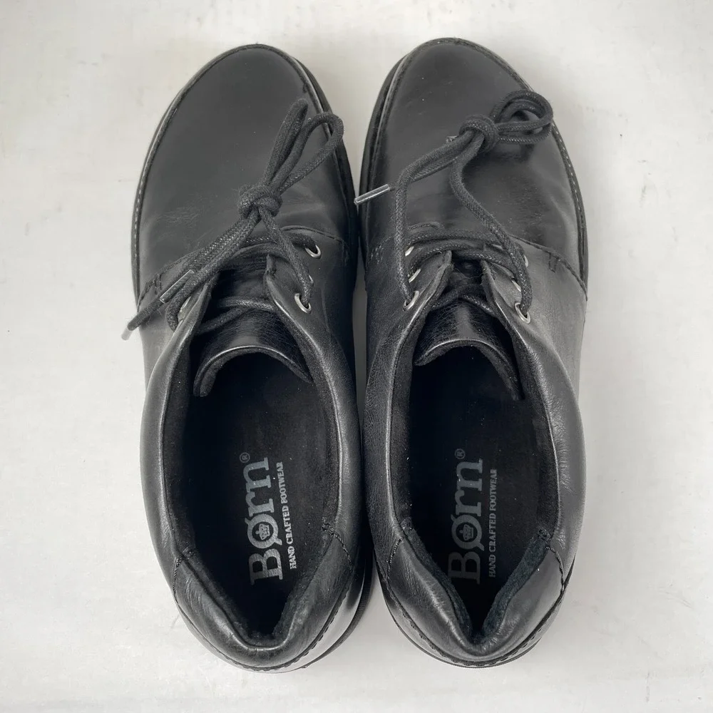 Born Nigel 3-Eye Oxford Loafers Mens Size 8 M Black Leather Lace Up Casual Shoes